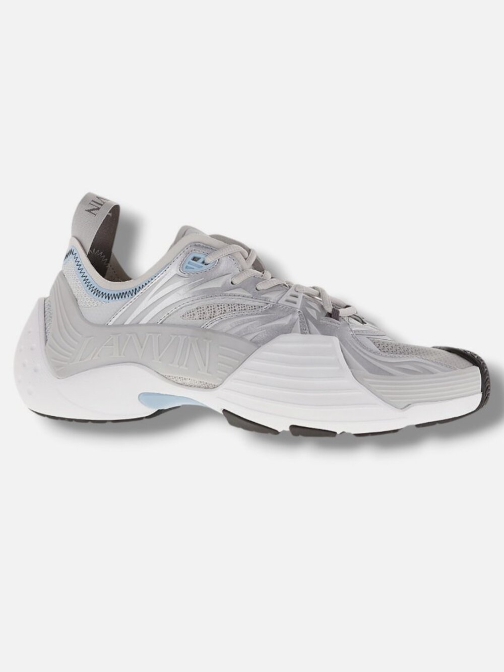 Lanvin Men's Gray Flash-X Low Top Lace-Up Sneakers Shoes Size EU:41 US:8